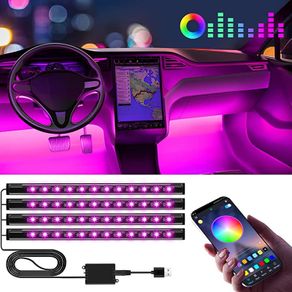 Car LED Interior Lights, Gifts for Him Her, Car Accessories for Men Women, Car LED Strip Light with USB Port APP Control, Car Stuff Lighting Kits Decoration Car Atmosphere Lights (FREE SHIPPING)