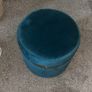 Teal Velvet Ottoman Stool Image 4