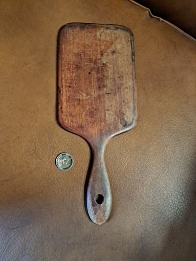 Vintage Art Deco Wooden Hand Mirror