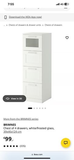 Chest four drawer Ikea Brimnes