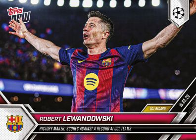 Topps Now 2025-26 Robert Lewandowski Card 113 - History Maker