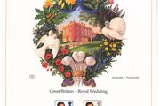 1981 Great Britain Royal Wedding Prince Charles and Lady Diana Spencer Commemorative stamps with First Day of Issue Cancel Limited Edition Lithographed Print measuring 333mm X 257
