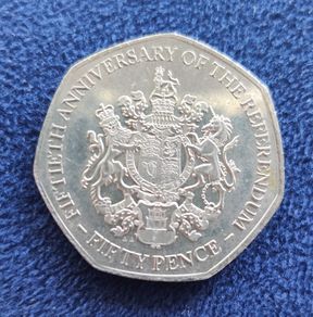 Gibraltar 50 pence 2017 coin. 50 anniversary of the referendum