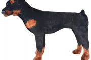 Standing Plush Toy Rottweiler Dog Black and Brown XXL