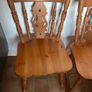 Solid Pine Drop-Leaf Round Dining Table & 4 Chairs Country Image 6