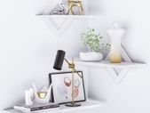 White Floating Shelf, 3 Sets of White Wall-Mounted Shelves, Modern Home Decoration Storage Shelf, with Invisible Accessories, Suitable for Bathroom, Bedroom, Office, Living Room, Kitchen, etc