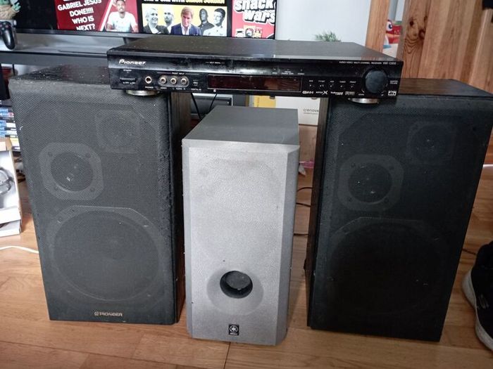 Pioneer amp, Yamaha sub woofer, Pioneer speakers