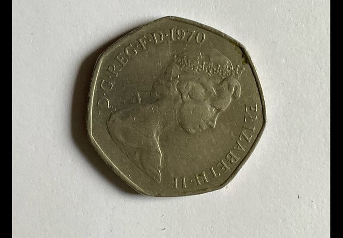 Elizabeth II 2nd portrait 1970 1979 1980 50p uk coins