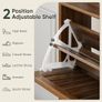 Shoe Storage Cabinet with 2 Flip Slatted Drawers, Narrow Wood Shoe Cabinet with Gold Handle, Hidden Entryway Shoe Organizer for Hallway, Foyer, Walnut Image 5
