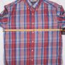 L.L. Bean Red Blue Pink Plaid Check Flannel Shirt Regular Fit Size M Image 8