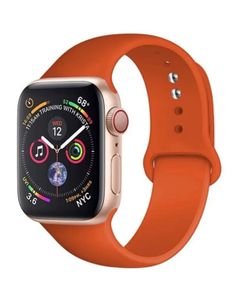 SMALL Size Orange Silicone Band Strap For Apple Watch 8 7 6 5 4 3 2 45, 44, 42mm