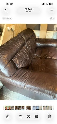 2 seater leather couch