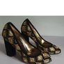 Le Babe Mirror 5019 Black Gold Embroidered Block Heel Court Shoes EU36 BNIB CAN POST Image 2