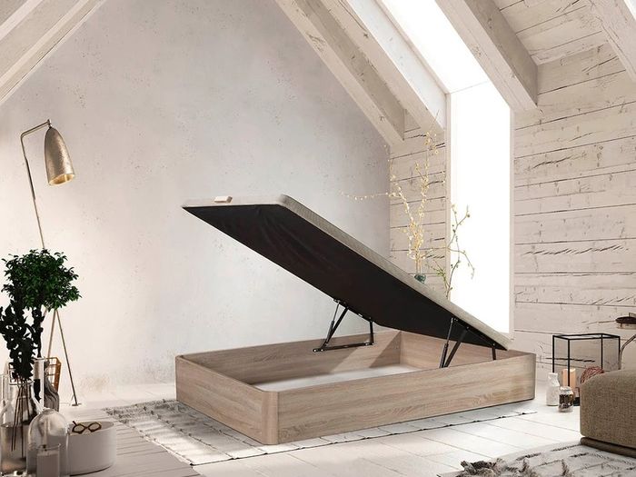 Oak Ottoman Storage Bed Stylish Space, Double
