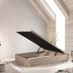 Oak Ottoman Storage Bed Stylish Space, Double