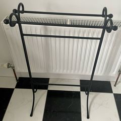 Black iron towel rail holder