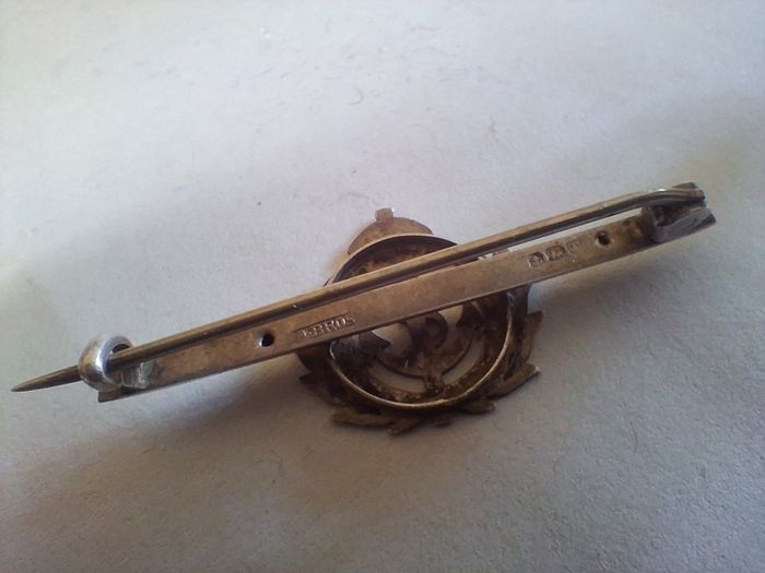 Sterling Silver and Gold Royal Navy sweetheart brooch antique ww1