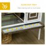 Wooden Rabbit Hutch, Guinea Pig Cage, with Removable Tray, Openable Roof Image 6