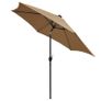 Parasol with LED Lights and Aluminium Pole 300 cm Taupe Image 2