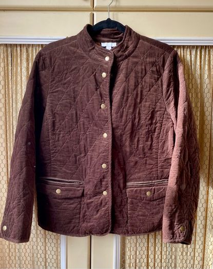 Women's Vintage Brown Corduroy Coat Hunting Style