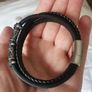Men's Stylish Silver and Black Bracelet Image 2