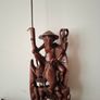 Hand carved wooden Balinese sculpture Fisherman Image 3