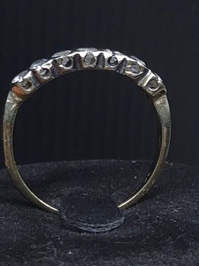 Vintage 9ct Gold Seven Stone Half Eternity Ring Size 61