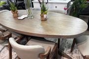 Oval Scandinavian Oak dining table, Like New