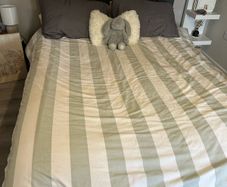 double grey bed frame