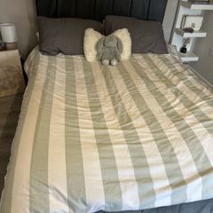 double grey bed frame