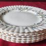6 Piece Royal Albert Brigadoon Pattern 10.5 Inch Diameter Bone China Gold Gilt First Quality And Original Dinner Plates Made In England Image 3