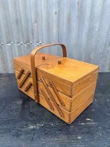 Retro Vintage Caterlever Sewing box c1960