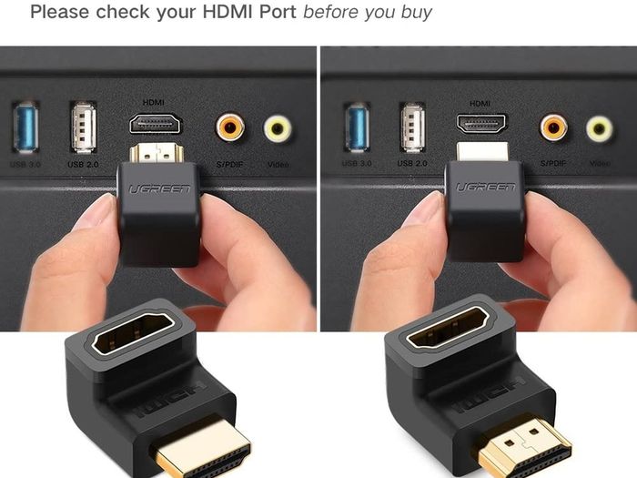 L Shaped HDMI Male to Female Adapter