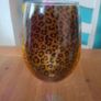 Leopard print glitter wine glass Image 4