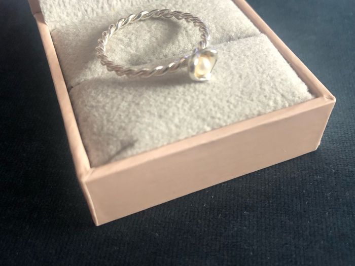Sterling silver HHN designer pearl ring