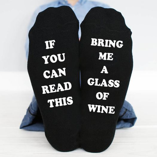 If You Can Read This, bring me a glass of wine Socks Mens