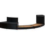 Spa Surround Black Poly Rattan And Solid Acacia Wood Image 6