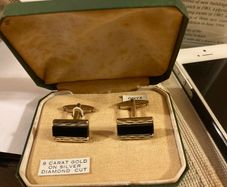1940s vintage cuff links 9 carot gold on silver free postage