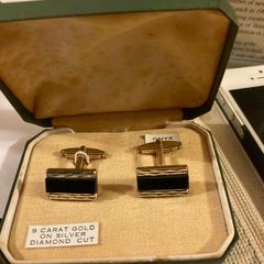 1940s vintage cuff links 9 carot gold on silver free postage