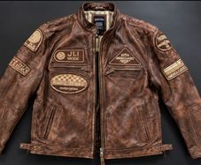 Aviatrix Dept. Vintage Leather Motorcycle Jacket  XL