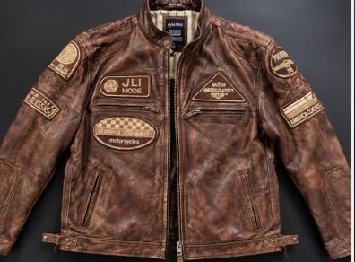 Aviatrix Dept. Vintage Leather Motorcycle Jacket  XL