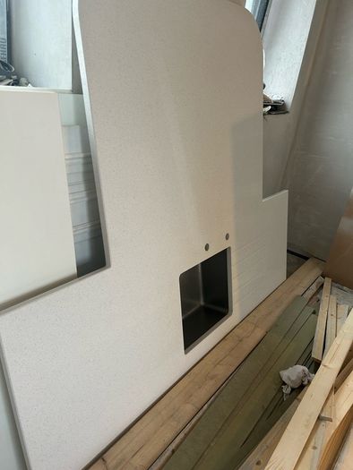 Quartz granite (silestone maple bianco) island worktop
