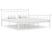 Bed Frame White Metal 180x200 cm