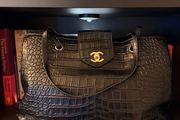 Croc embossed tote bag
