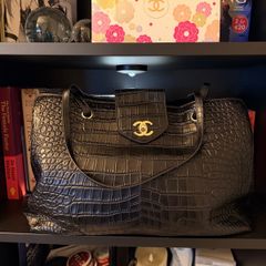 Croc embossed tote bag