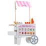 Ice Cream Cart for Kids, 20+ PCS Accessories, Pretend Play Ice Cream Shop Kitchen Food Toys with Ice Cream Cone & Popsicle, Awning & Freezer, Storage Drawers & Flipping Menus, For Kids Aged 3-7 Image 8
