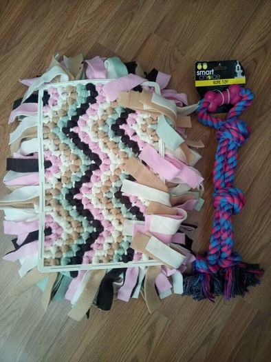 Pet snuffle play mat slow feeding mat + rope toy