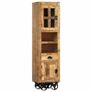 Highboard with Wheel 38x30x143 cm Solid Rough Mango Wood Image 6