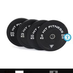 100kg HIT Fitness Commercial Olympic Bumper Plate Set and Storage Trolley