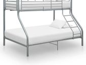 Bunk Bed Frame Grey Metal 140x200 cm/90x200 cm